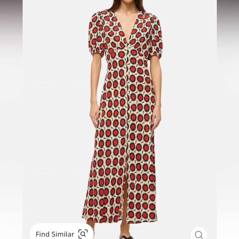 Staud Vaughn Dress in Sunflower - Patterned Maxi Dress